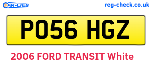 PO56HGZ are the vehicle registration plates.