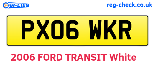 PX06WKR are the vehicle registration plates.