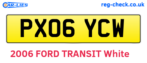 PX06YCW are the vehicle registration plates.
