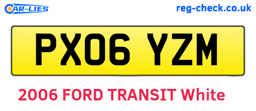PX06YZM are the vehicle registration plates.