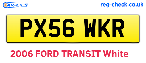 PX56WKR are the vehicle registration plates.