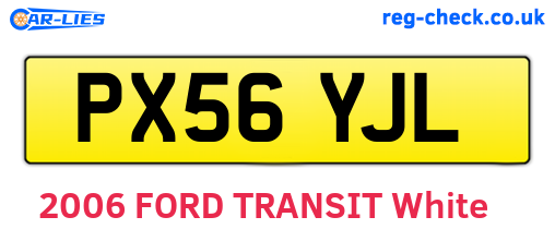 PX56YJL are the vehicle registration plates.