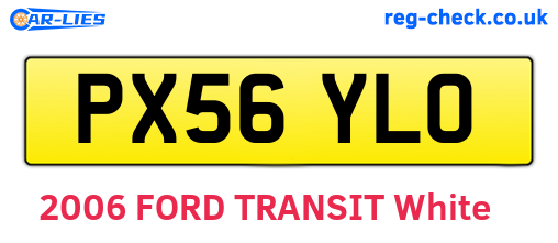 PX56YLO are the vehicle registration plates.