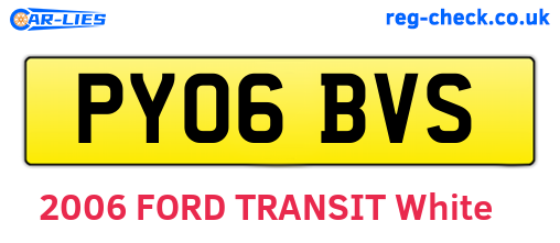PY06BVS are the vehicle registration plates.