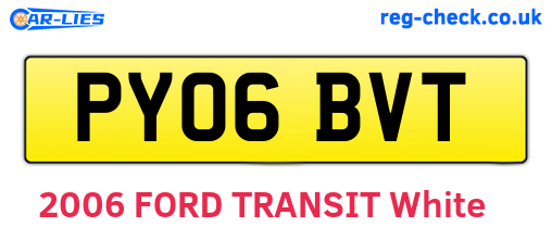 PY06BVT are the vehicle registration plates.
