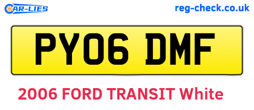 PY06DMF are the vehicle registration plates.