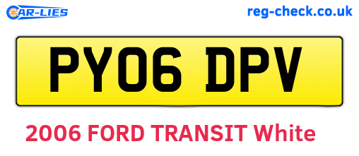 PY06DPV are the vehicle registration plates.