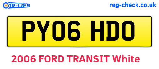 PY06HDO are the vehicle registration plates.
