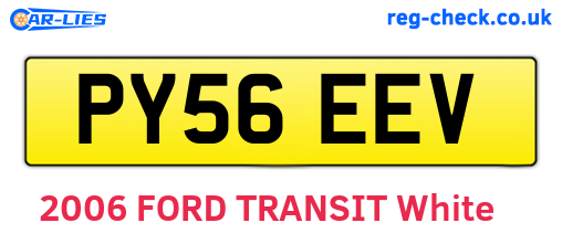 PY56EEV are the vehicle registration plates.