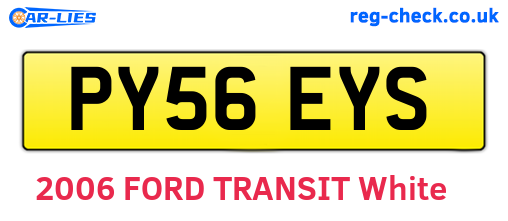 PY56EYS are the vehicle registration plates.