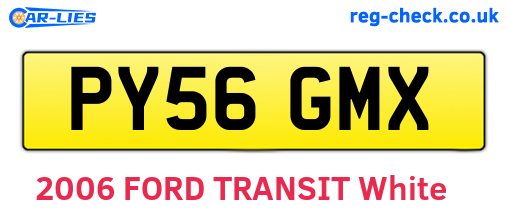 PY56GMX are the vehicle registration plates.