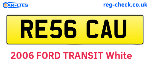 RE56CAU are the vehicle registration plates.