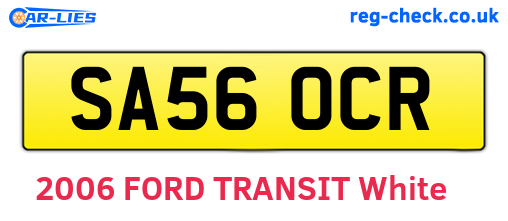 SA56OCR are the vehicle registration plates.