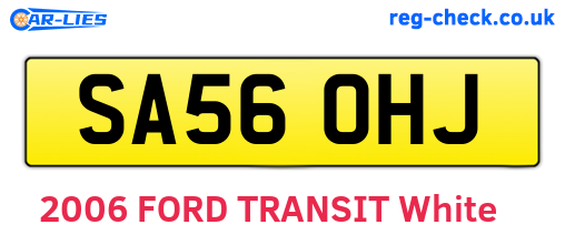 SA56OHJ are the vehicle registration plates.