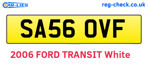 SA56OVF are the vehicle registration plates.
