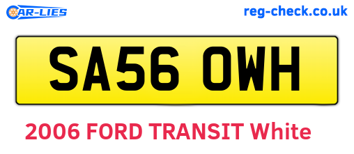 SA56OWH are the vehicle registration plates.
