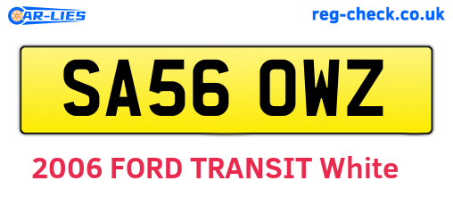 SA56OWZ are the vehicle registration plates.