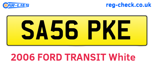 SA56PKE are the vehicle registration plates.