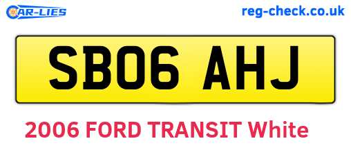 SB06AHJ are the vehicle registration plates.