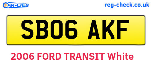 SB06AKF are the vehicle registration plates.