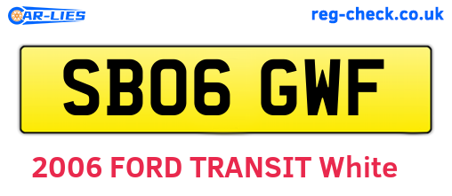 SB06GWF are the vehicle registration plates.