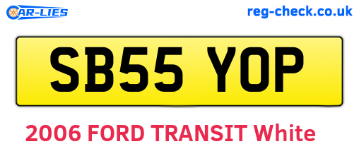 SB55YOP are the vehicle registration plates.