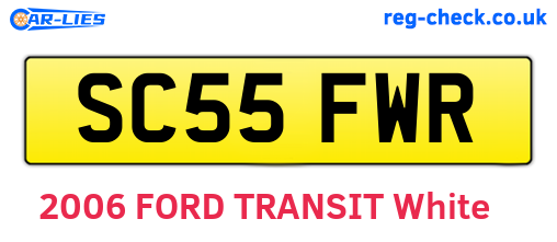 SC55FWR are the vehicle registration plates.