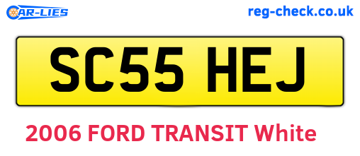 SC55HEJ are the vehicle registration plates.