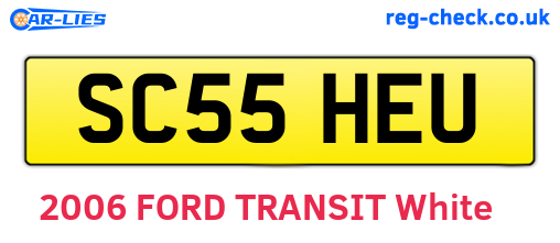 SC55HEU are the vehicle registration plates.