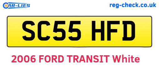 SC55HFD are the vehicle registration plates.