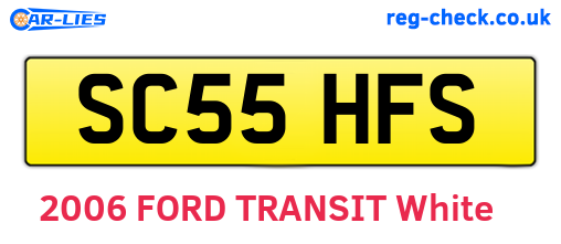 SC55HFS are the vehicle registration plates.