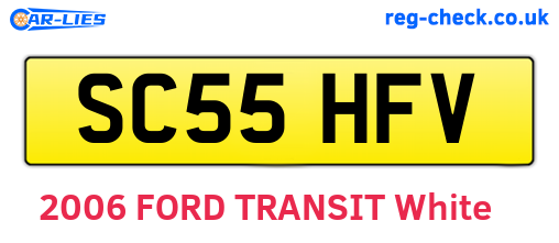 SC55HFV are the vehicle registration plates.
