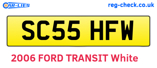 SC55HFW are the vehicle registration plates.