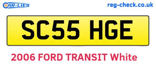 SC55HGE are the vehicle registration plates.