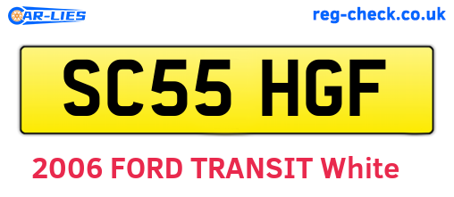 SC55HGF are the vehicle registration plates.