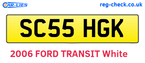 SC55HGK are the vehicle registration plates.