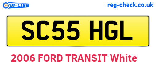 SC55HGL are the vehicle registration plates.