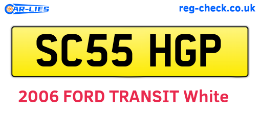 SC55HGP are the vehicle registration plates.