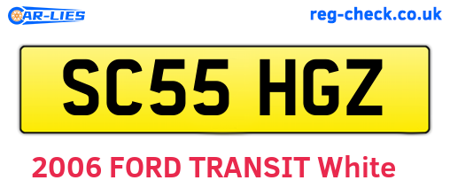 SC55HGZ are the vehicle registration plates.