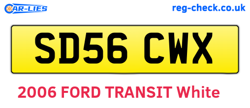 SD56CWX are the vehicle registration plates.