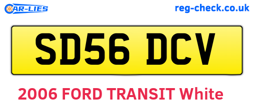 SD56DCV are the vehicle registration plates.
