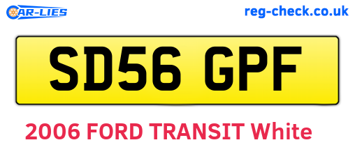 SD56GPF are the vehicle registration plates.