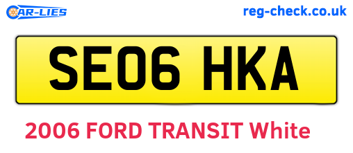 SE06HKA are the vehicle registration plates.