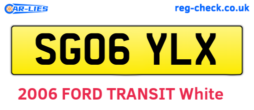 SG06YLX are the vehicle registration plates.