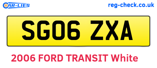 SG06ZXA are the vehicle registration plates.