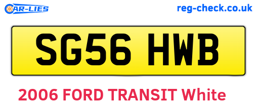 SG56HWB are the vehicle registration plates.