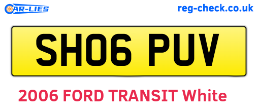 SH06PUV are the vehicle registration plates.