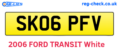 SK06PFV are the vehicle registration plates.