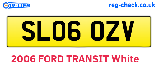 SL06OZV are the vehicle registration plates.