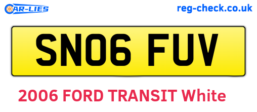 SN06FUV are the vehicle registration plates.